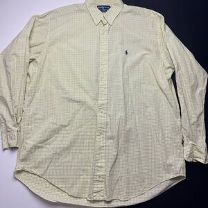 Ralph Lauren Men's Vtg Shirt Yellow Long Sleeve Button Down BLAKE Cotton Size XL